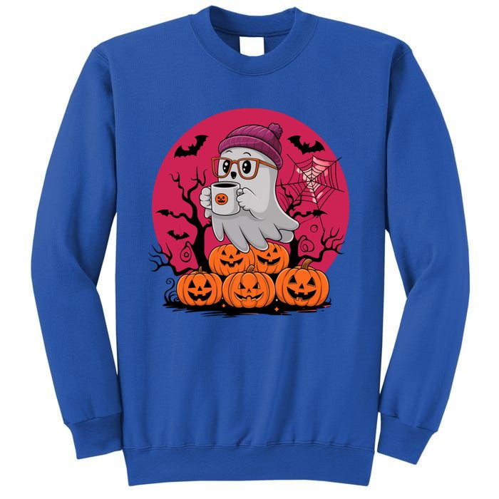 Cute Ghost Ing Coffee Funny Pumpkin Costume Gift Sweatshirt