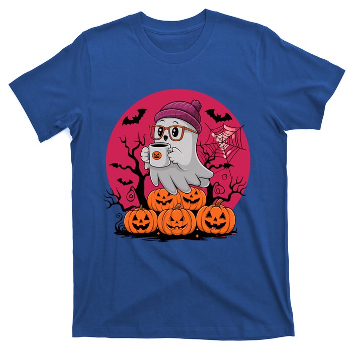 Cute Ghost Ing Coffee Funny Pumpkin Costume Gift T-Shirt