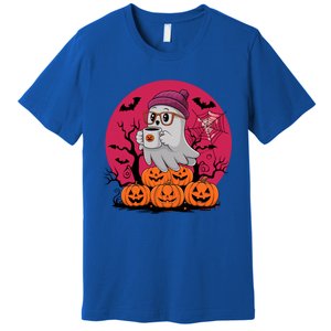 Cute Ghost Ing Coffee Funny Pumpkin Costume Gift Premium T-Shirt