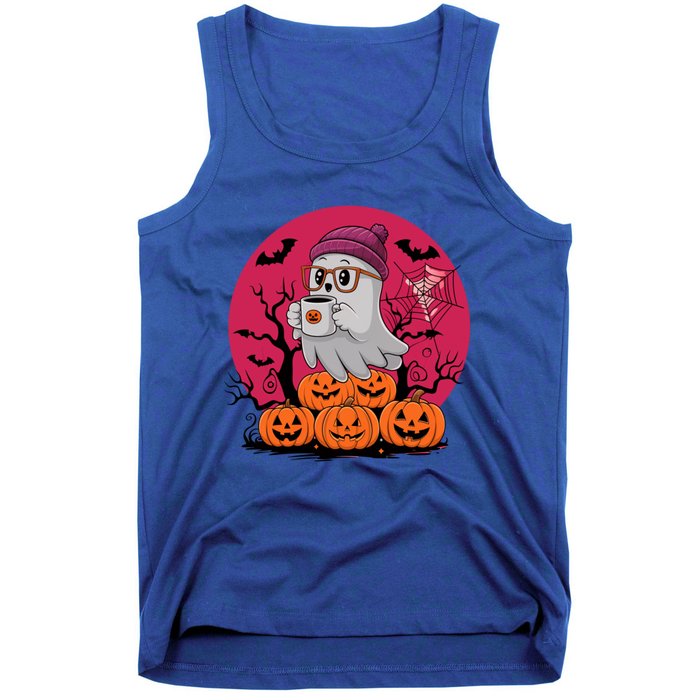 Cute Ghost Ing Coffee Funny Pumpkin Costume Gift Tank Top