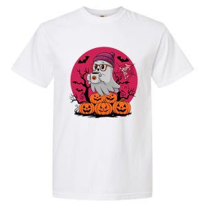 Cute Ghost Ing Coffee Funny Pumpkin Costume Gift Garment-Dyed Heavyweight T-Shirt