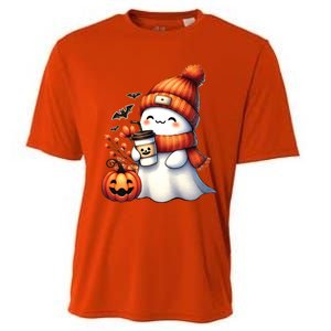 Cute Ghost Ing Coffee Halloween Ghost Coffee Gift Cooling Performance Crew T-Shirt