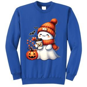 Cute Ghost Ing Coffee Halloween Ghost Coffee Gift Sweatshirt