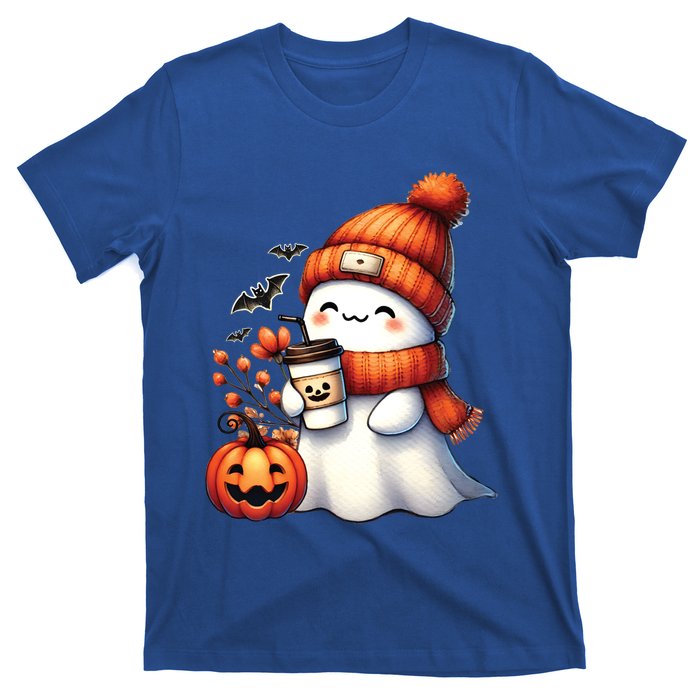 Cute Ghost Ing Coffee Halloween Ghost Coffee Gift T-Shirt