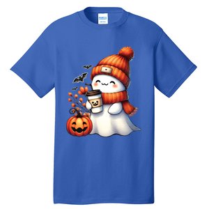 Cute Ghost Ing Coffee Halloween Ghost Coffee Gift Tall T-Shirt