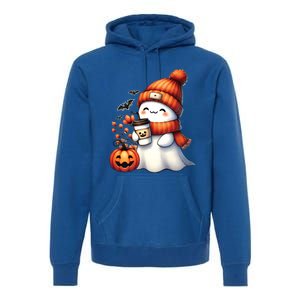 Cute Ghost Ing Coffee Halloween Ghost Coffee Gift Premium Hoodie