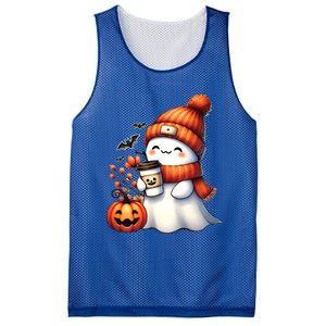 Cute Ghost Ing Coffee Halloween Ghost Coffee Gift Mesh Reversible Basketball Jersey Tank