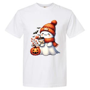 Cute Ghost Ing Coffee Halloween Ghost Coffee Gift Garment-Dyed Heavyweight T-Shirt