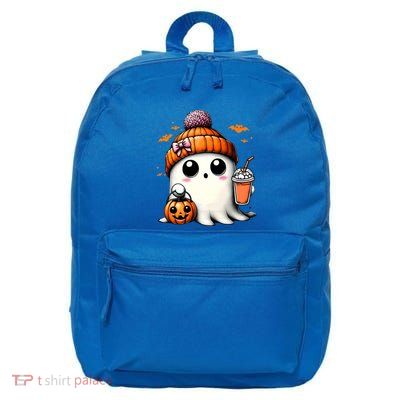 Cute Ghost Ing Coffee Halloween Ghost Ice Coffee Meaningful Gift 16 in Basic Backpack