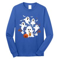 Cute Ghost Ing Coffee Halloween Pumpkin Coffee Funny Gift Long Sleeve Shirt