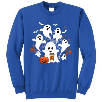 Cute Ghost Ing Coffee Halloween Pumpkin Coffee Funny Gift Sweatshirt