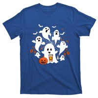 Cute Ghost Ing Coffee Halloween Pumpkin Coffee Funny Gift T-Shirt