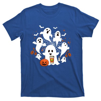 Cute Ghost Ing Coffee Halloween Pumpkin Coffee Funny Gift T-Shirt