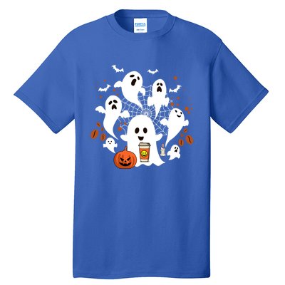 Cute Ghost Ing Coffee Halloween Pumpkin Coffee Funny Gift Tall T-Shirt