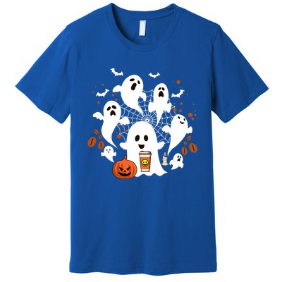 Cute Ghost Ing Coffee Halloween Pumpkin Coffee Funny Gift Premium T-Shirt