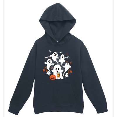 Cute Ghost Ing Coffee Halloween Pumpkin Coffee Funny Gift Urban Pullover Hoodie