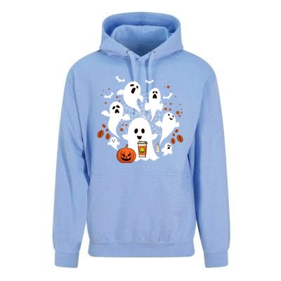 Cute Ghost Ing Coffee Halloween Pumpkin Coffee Funny Gift Unisex Surf Hoodie