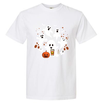 Cute Ghost Ing Coffee Halloween Pumpkin Coffee Funny Gift Garment-Dyed Heavyweight T-Shirt