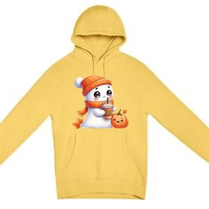 Cute Ghost Ing Coffee Halloween Pumpkin Spice Gift Premium Pullover Hoodie