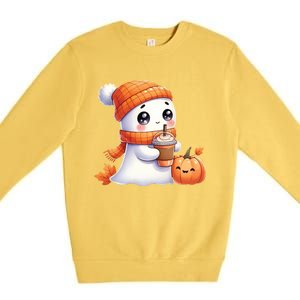 Cute Ghost Ing Coffee Halloween Pumpkin Spice Gift Premium Crewneck Sweatshirt