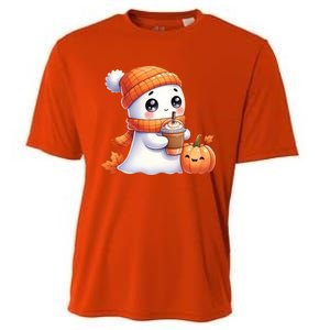 Cute Ghost Ing Coffee Halloween Pumpkin Spice Gift Cooling Performance Crew T-Shirt