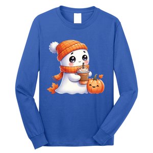 Cute Ghost Ing Coffee Halloween Pumpkin Spice Gift Long Sleeve Shirt