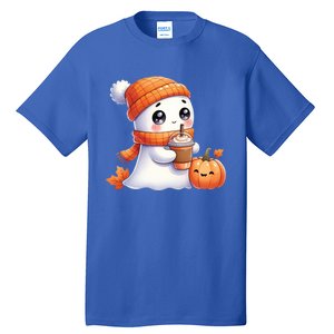 Cute Ghost Ing Coffee Halloween Pumpkin Spice Gift Tall T-Shirt