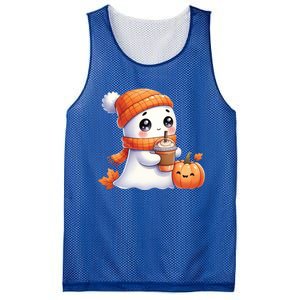 Cute Ghost Ing Coffee Halloween Pumpkin Spice Gift Mesh Reversible Basketball Jersey Tank