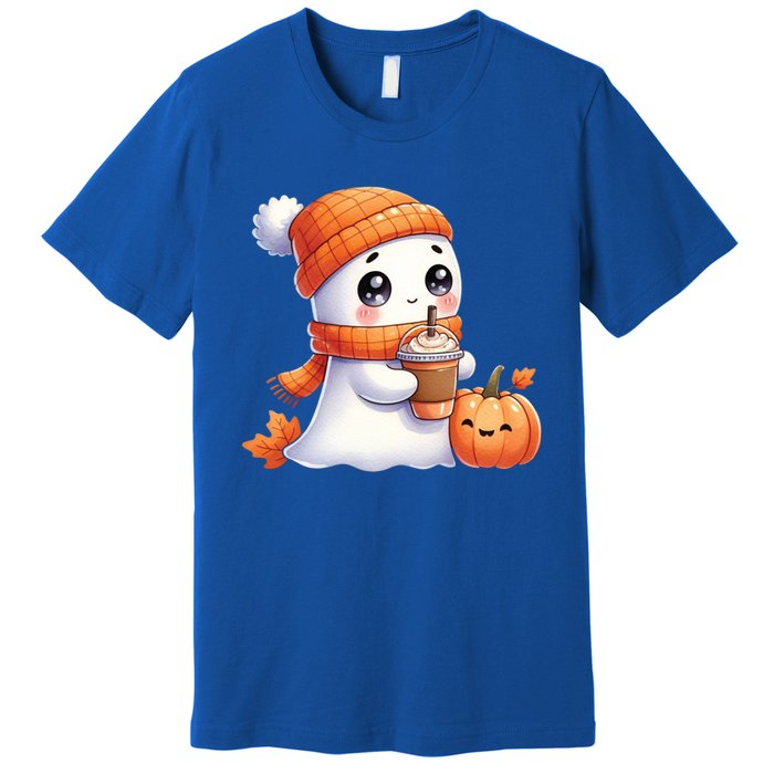 Cute Ghost Ing Coffee Halloween Pumpkin Spice Gift Premium T-Shirt