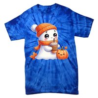 Cute Ghost Ing Coffee Halloween Pumpkin Spice Gift Tie-Dye T-Shirt