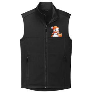 Cute Ghost Ing Coffee Halloween Pumpkin Spice Gift Collective Smooth Fleece Vest