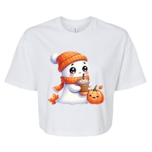 Cute Ghost Ing Coffee Halloween Pumpkin Spice Gift Bella+Canvas Jersey Crop Tee