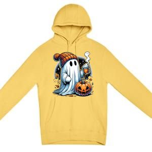 Cute Ghost Ing Coffee Funny Gift Premium Pullover Hoodie