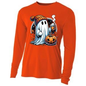 Cute Ghost Ing Coffee Funny Gift Cooling Performance Long Sleeve Crew