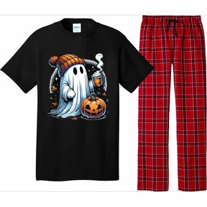 Cute Ghost Ing Coffee Funny Gift Pajama Set