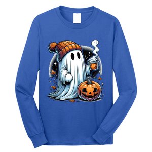 Cute Ghost Ing Coffee Funny Gift Long Sleeve Shirt