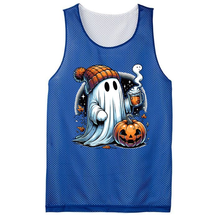 Cute Ghost Ing Coffee Funny Gift Mesh Reversible Basketball Jersey Tank