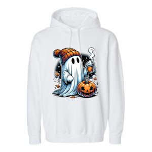 Cute Ghost Ing Coffee Funny Gift Garment-Dyed Fleece Hoodie