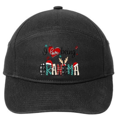 Christmas Grandma I Love Being Grandma 7-Panel Snapback Hat