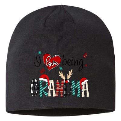 Christmas Grandma I Love Being Grandma Sustainable Beanie