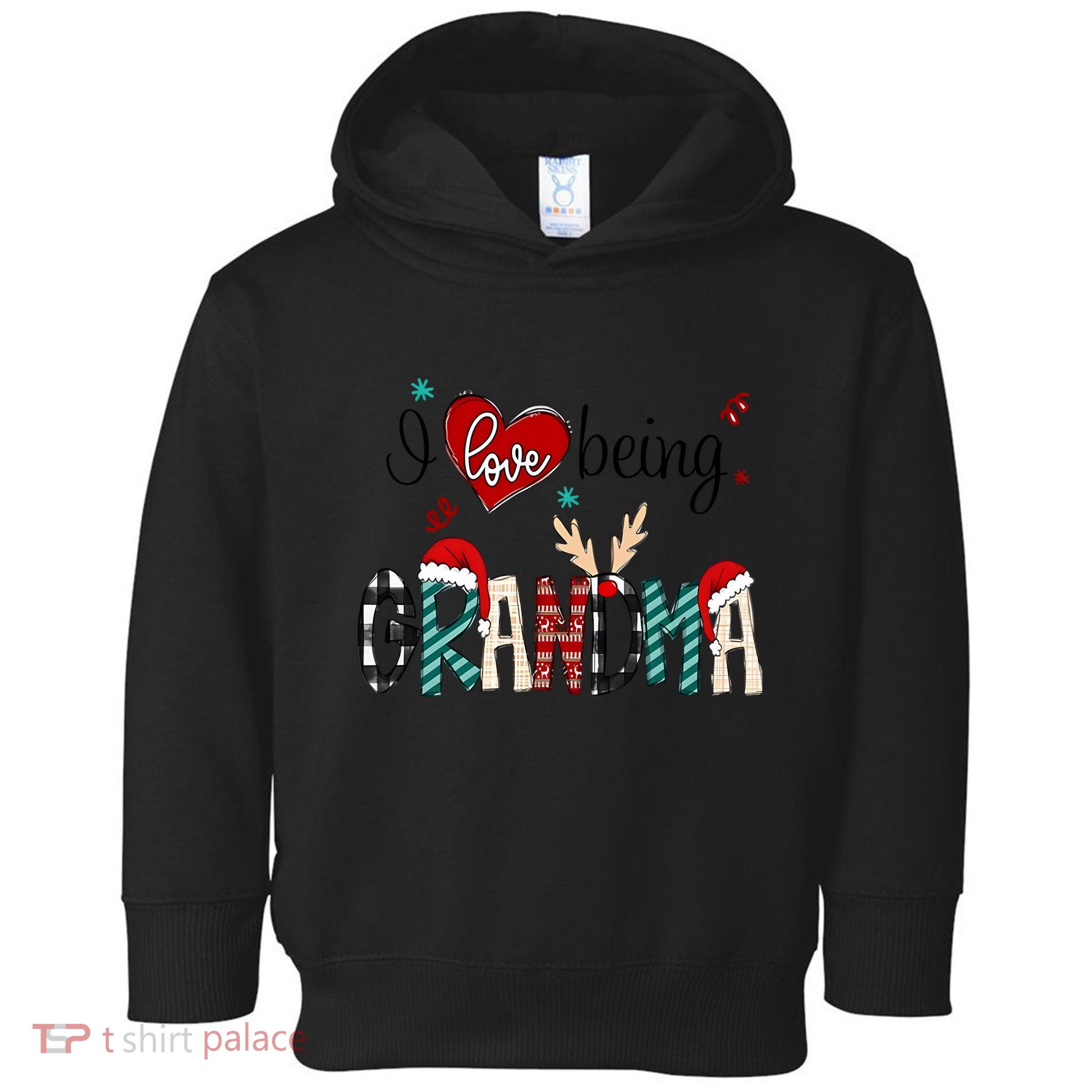Christmas Grandma I Love Being Grandma Toddler Hoodie