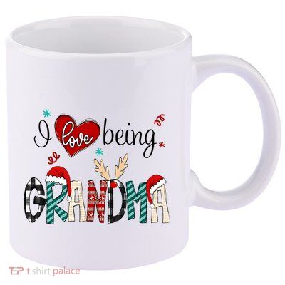 Christmas Grandma I Love Being Grandma 11oz C Handle Ceramic Mug