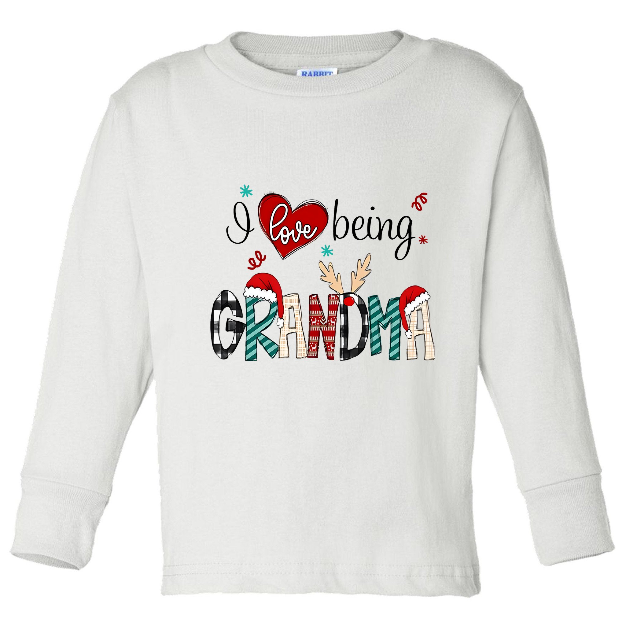 Christmas Grandma I Love Being Grandma Toddler Long Sleeve Shirt