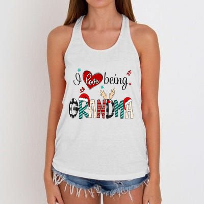 Christmas Grandma I Love Being Grandma Women's Knotted Racerback Tank