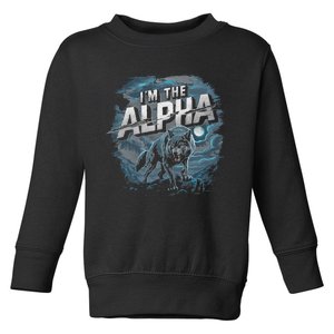 Cool Graphic IM The Alpha Wolf Trendy Toddler Sweatshirt