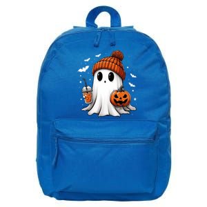 Cute Ghost Ing Coffee Halloween Ghost Ice Coffee Cute Gift 16 in Basic Backpack