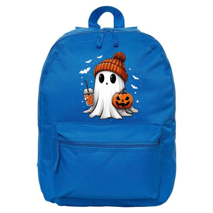 Cute Ghost Ing Coffee Halloween Ghost Ice Coffee Cute Gift 16 in Basic Backpack