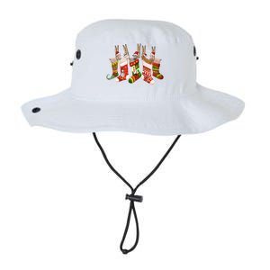 Cute Goats In Christmas Sock Santa Hat Xmas Love Goat Pajama Gift Legacy Cool Fit Booney Bucket Hat