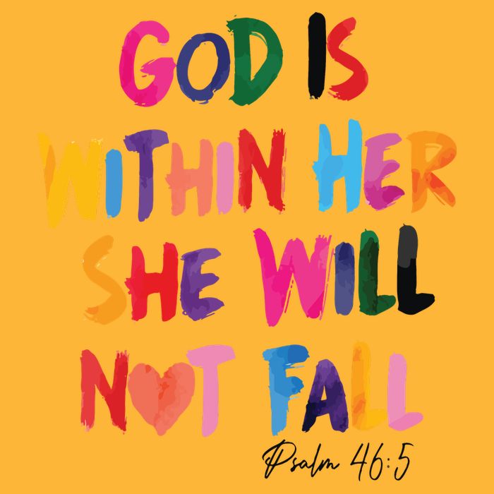 Christian God Is Within Her She Will Not Fall Christian Bible Sustainable Knit Beanie