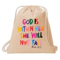 Christian God Is Within Her She Will Not Fall Christian Bible Drawstring Bag